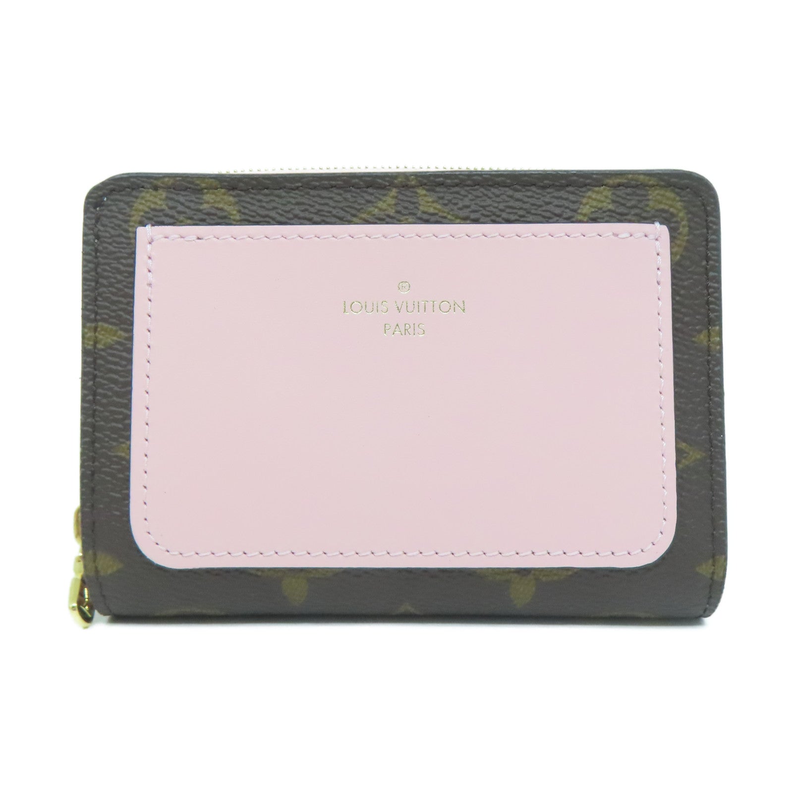LOUIS VUITTON Monogram Lou Wallet金扣錢包啡色/粉紅色