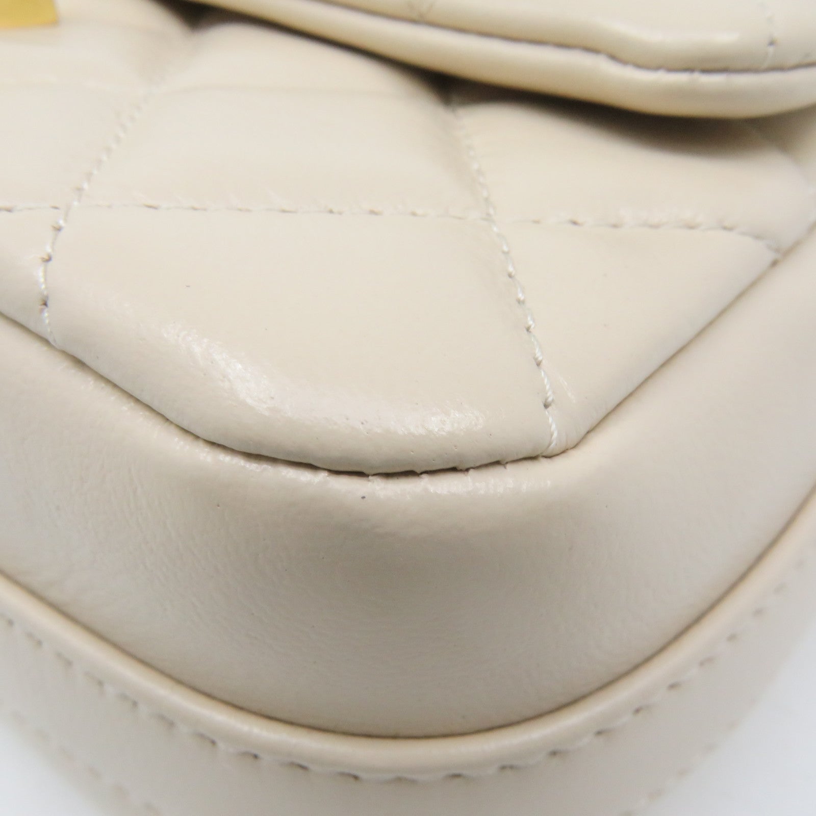 CHANEL 【激減優惠】菱格羊皮皮革Chain Shoulder Bag金扣鏈帶肩背袋杏色