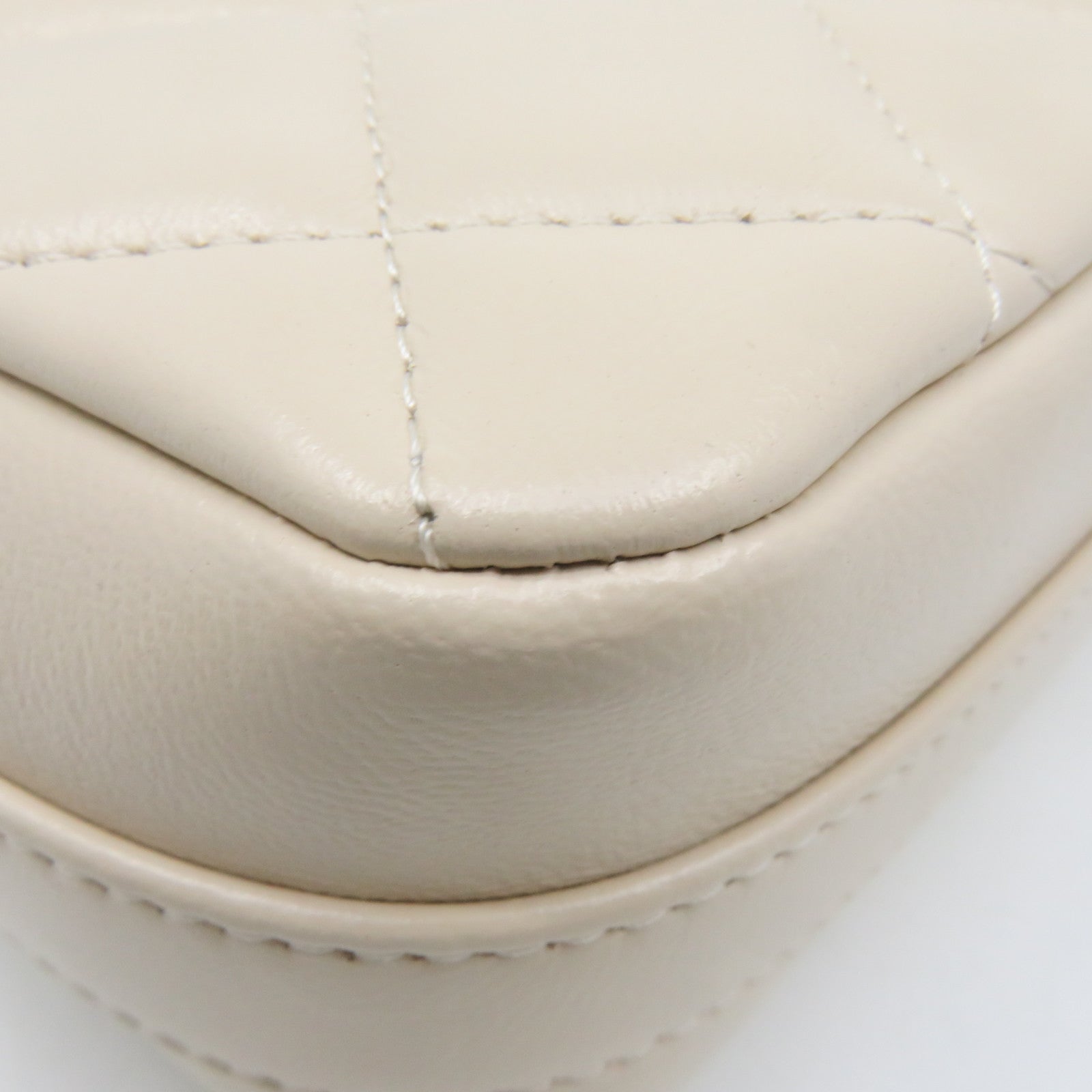 CHANEL 【激減優惠】菱格羊皮皮革Chain Shoulder Bag金扣鏈帶肩背袋杏色