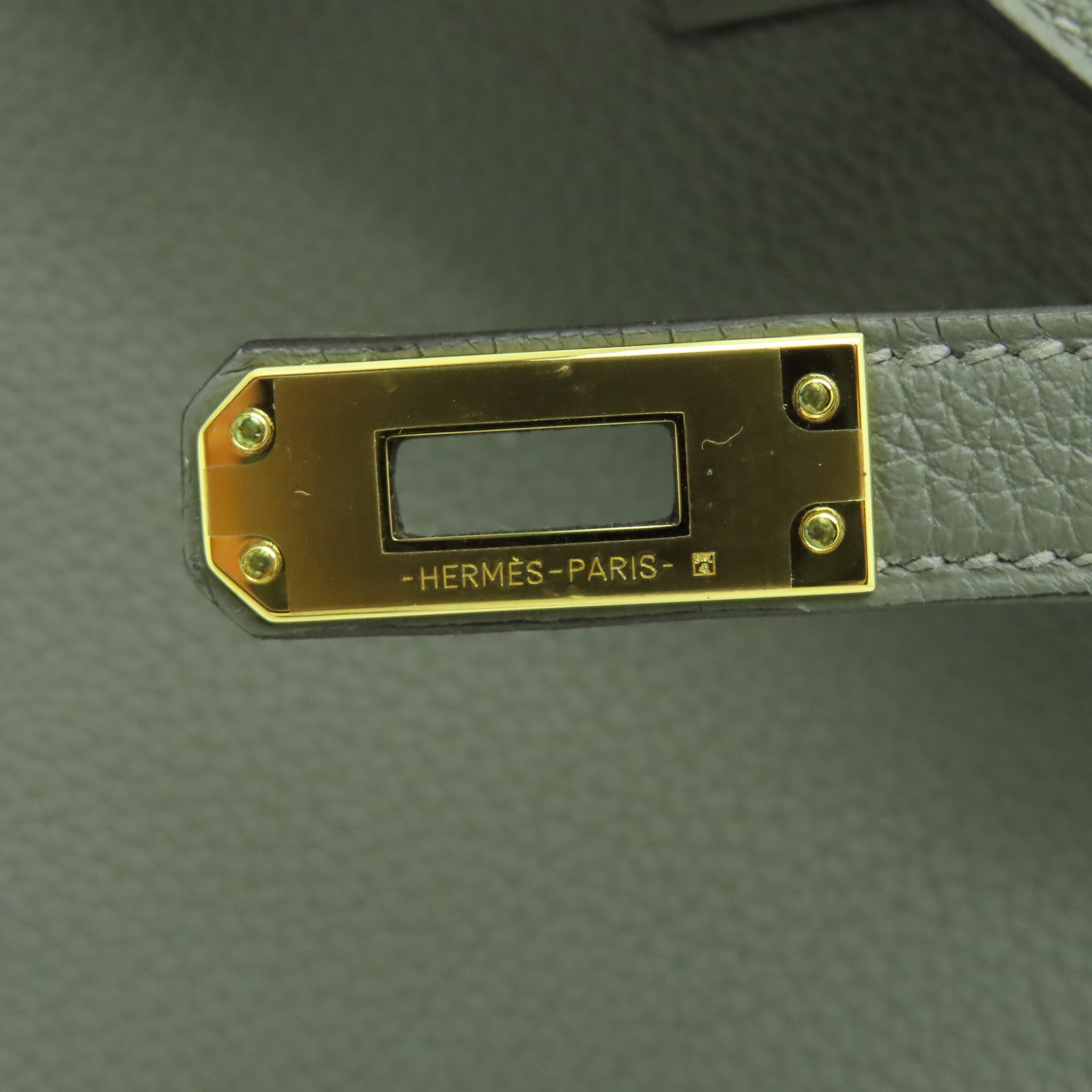 HERMES Togo皮革Birkin 25金扣手挽袋灰色