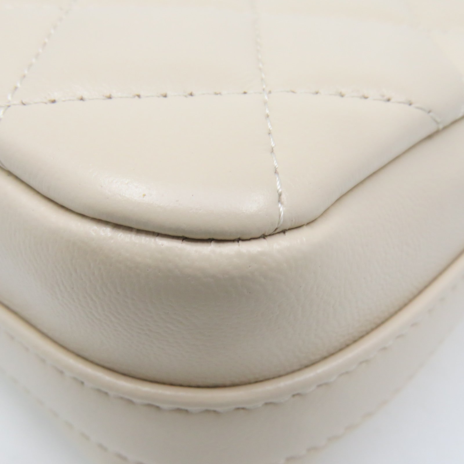 CHANEL 【激減優惠】菱格羊皮皮革Chain Shoulder Bag金扣鏈帶肩背袋杏色