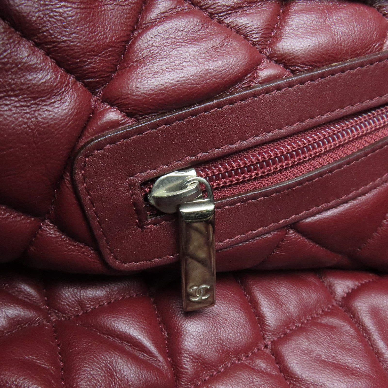 CHANEL 牛皮皮革Tote Bag银扣手挽袋黑色
