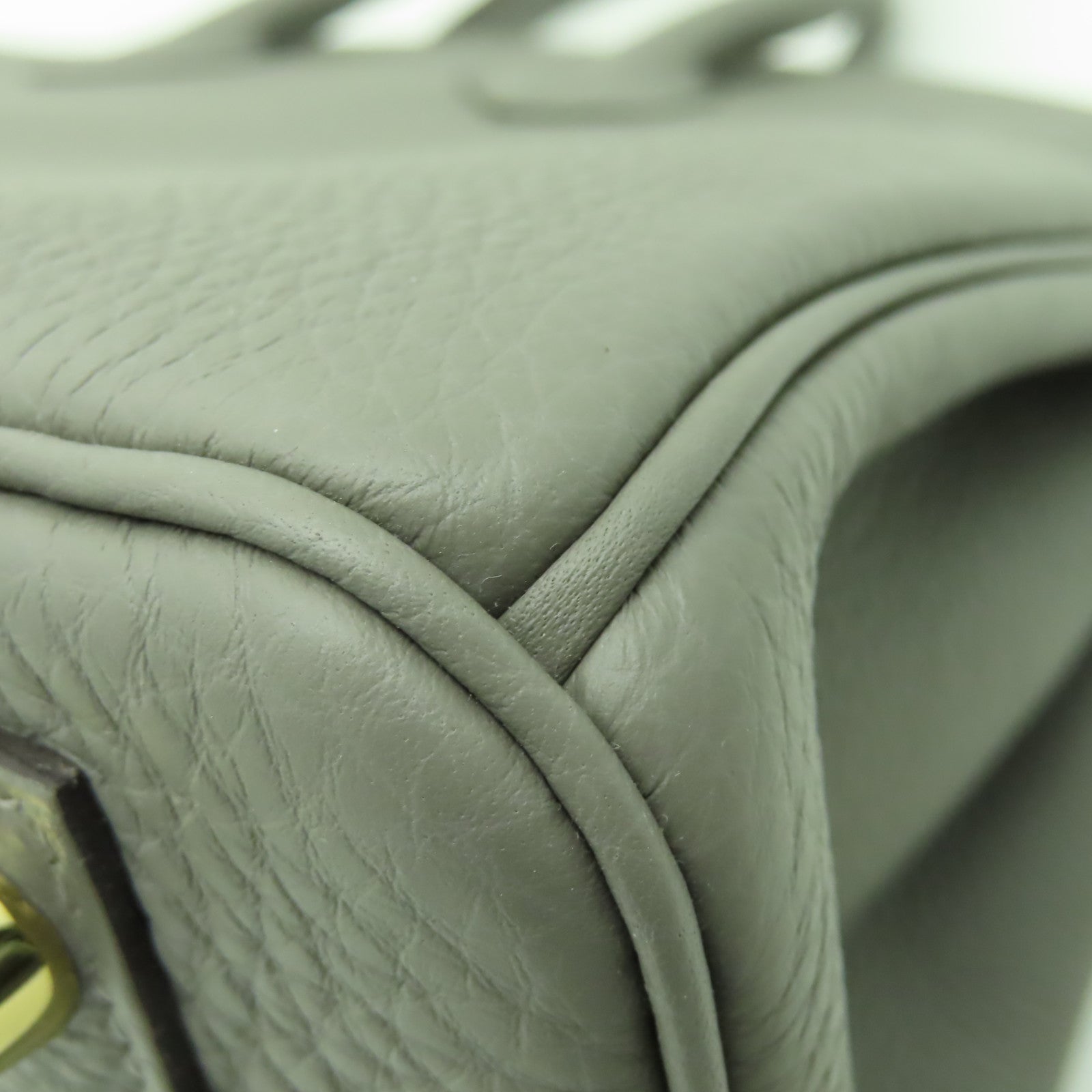 HERMES Togo皮革Birkin 25金扣手挽袋灰色