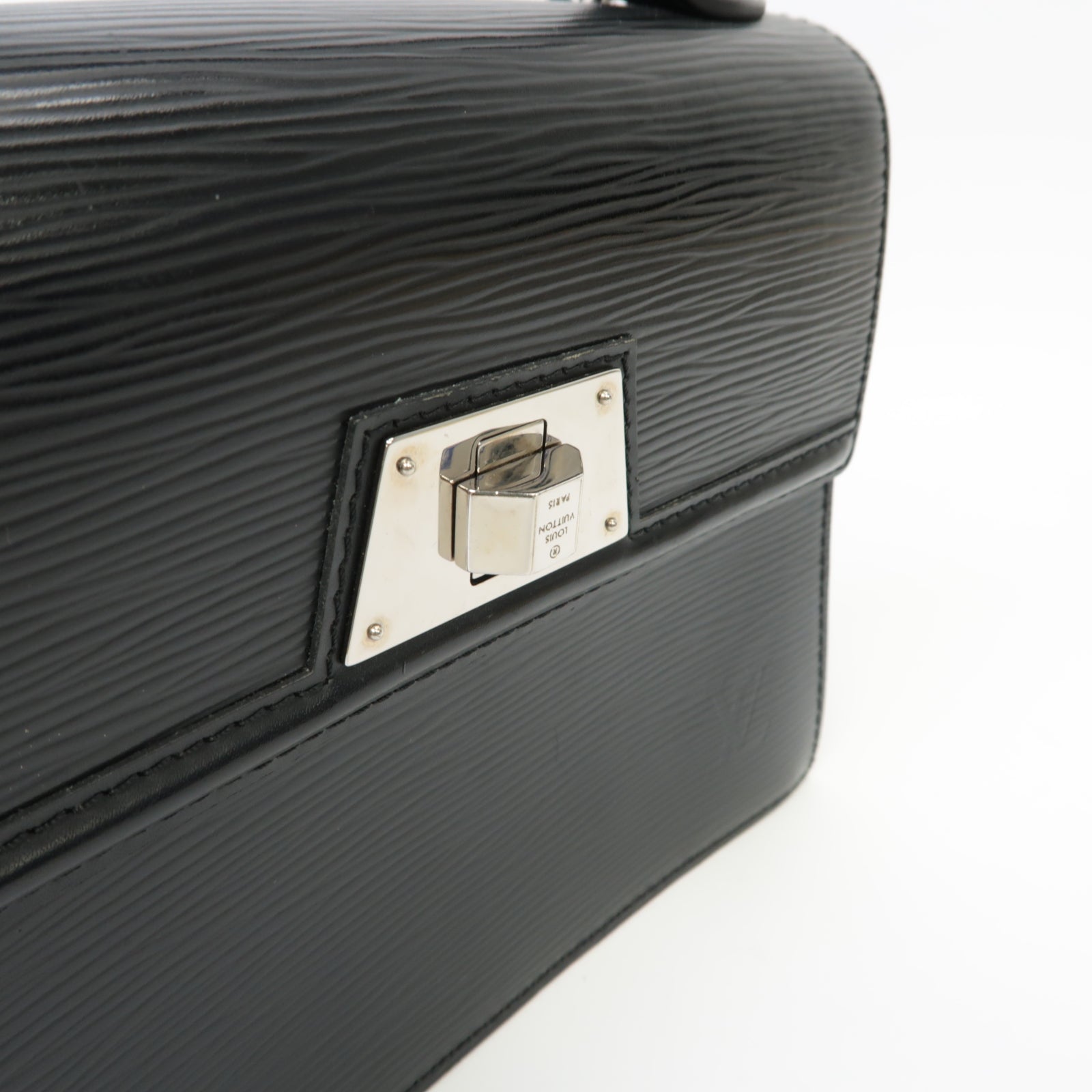LOUIS VUITTON Epi Sevigne PM銀扣手挽肩背兩用袋黑色