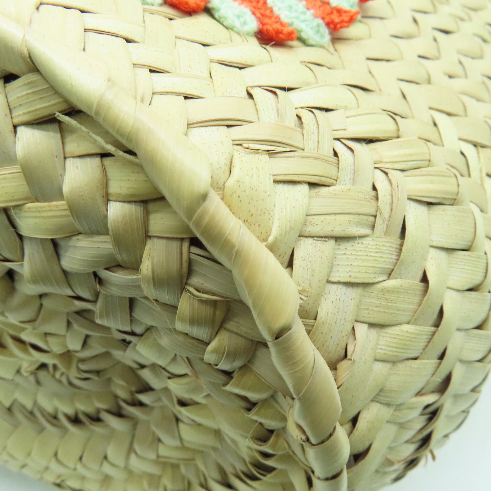 LOEWE Raffia Shoulder Bag銀扣肩背袋米色/橙色