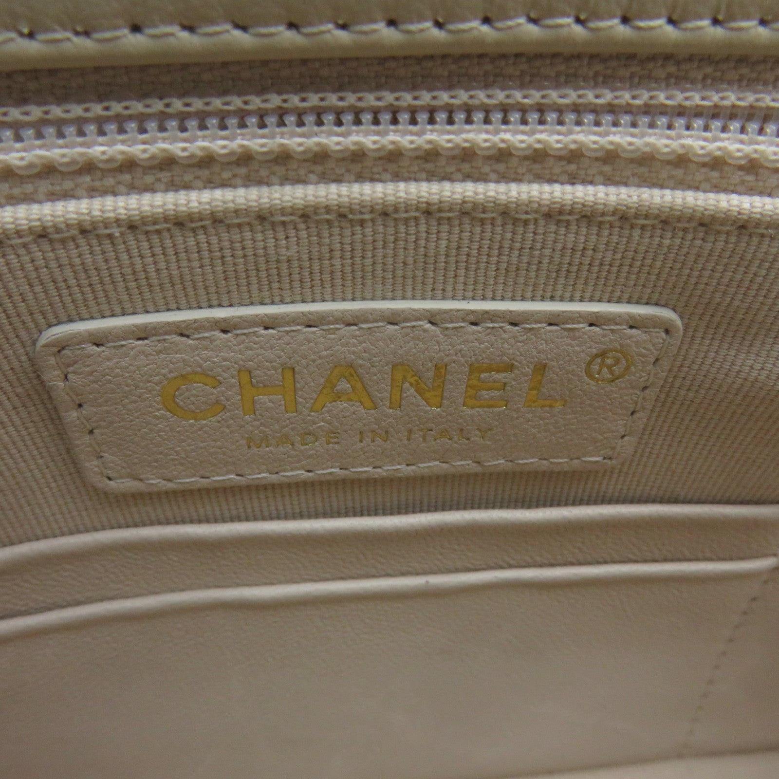 CHANEL 【激減優惠】菱格羊皮皮革Chain Shoulder Bag金扣鏈帶肩背袋杏色