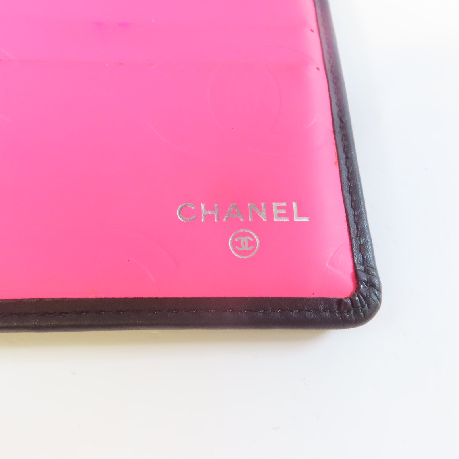CHANEL 菱格羊皮皮革Cambon Long Wallet銀扣長錢包黑色