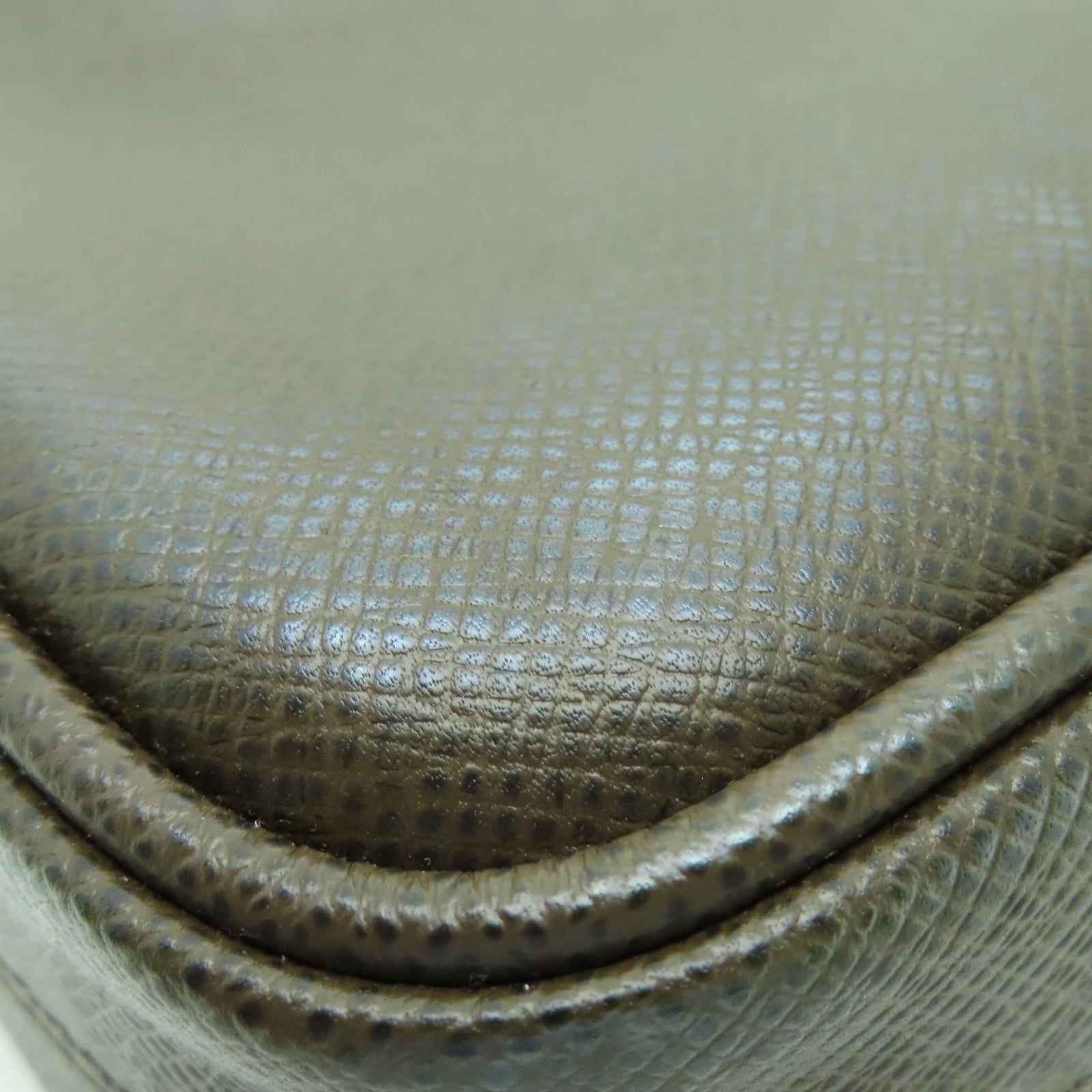 LOUIS VUITTON Taiga皮革Dimiri銀扣肩背袋灰綠色