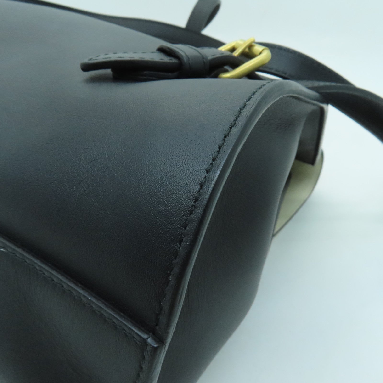 GUCCI 【激減優惠】牛皮皮革Nimfair Bamboo Backpack金扣背包黑色/白色