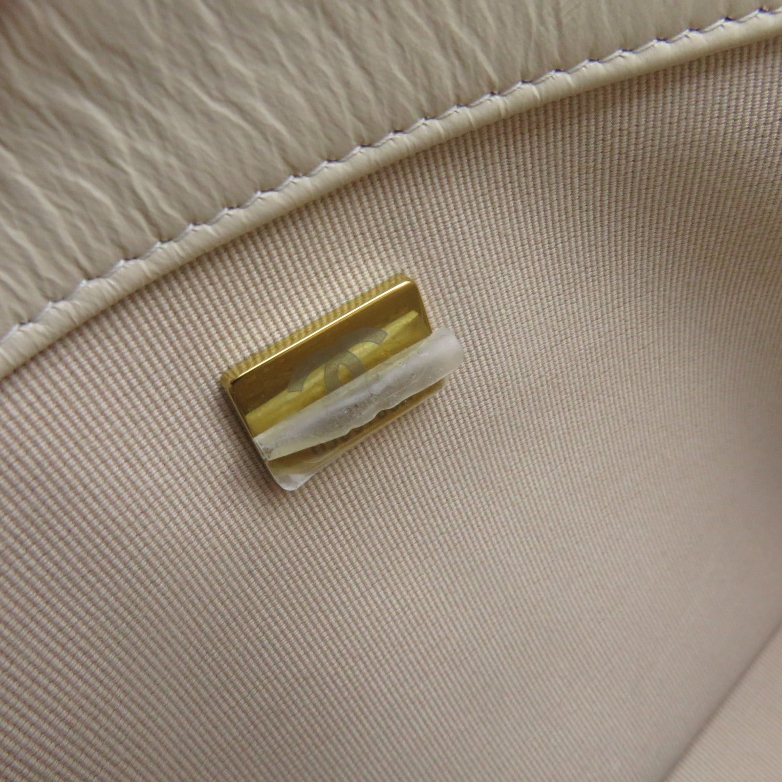 CHANEL 【激減優惠】菱格羊皮皮革Chain Shoulder Bag金扣鏈帶肩背袋杏色