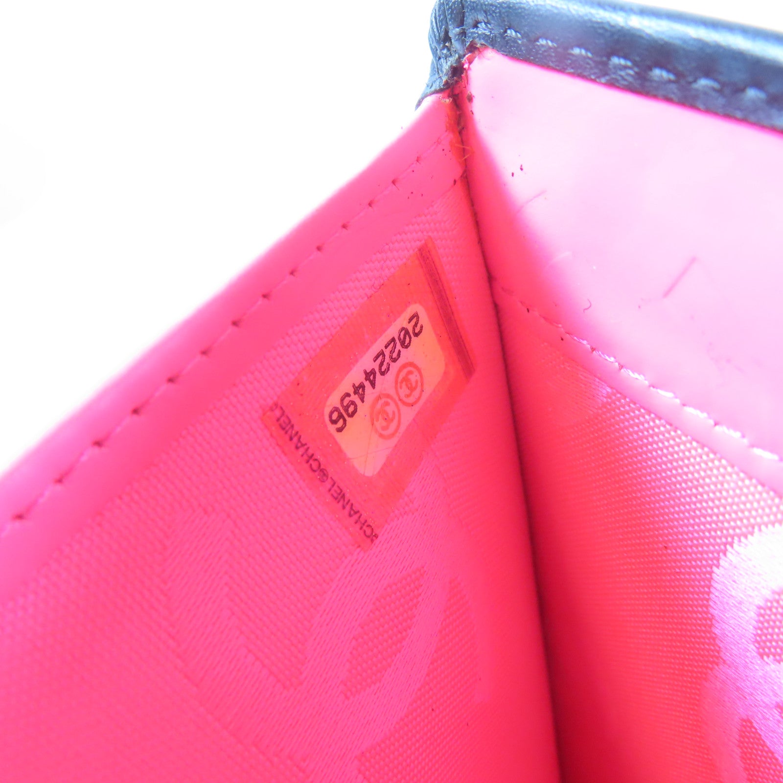 CHANEL 菱格羊皮皮革Cambon Long Wallet銀扣長錢包黑色