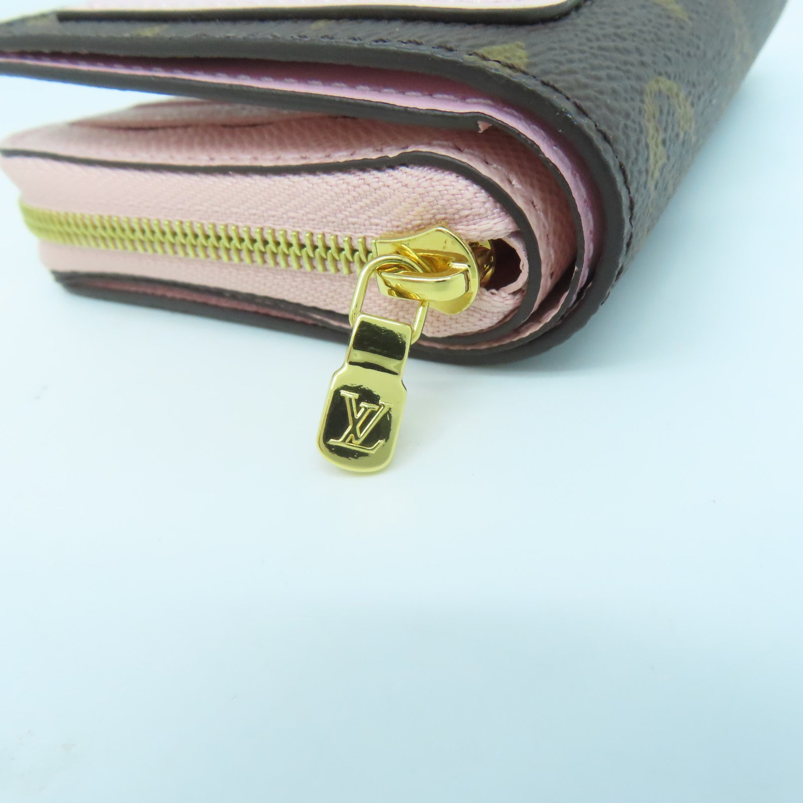 LOUIS VUITTON Monogram Lou Wallet金扣錢包啡色/粉紅色