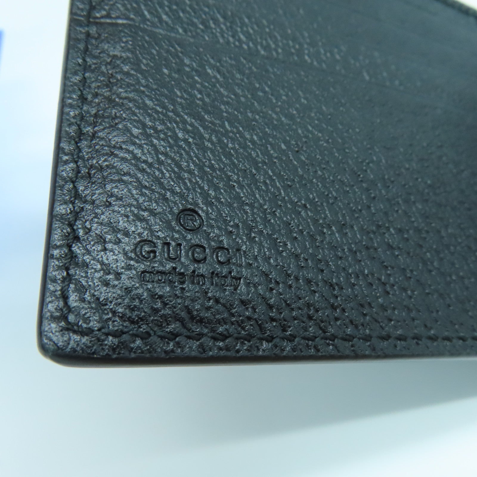 GUCCI cowhide leather GG Marmont wallet gold buckle wallet black