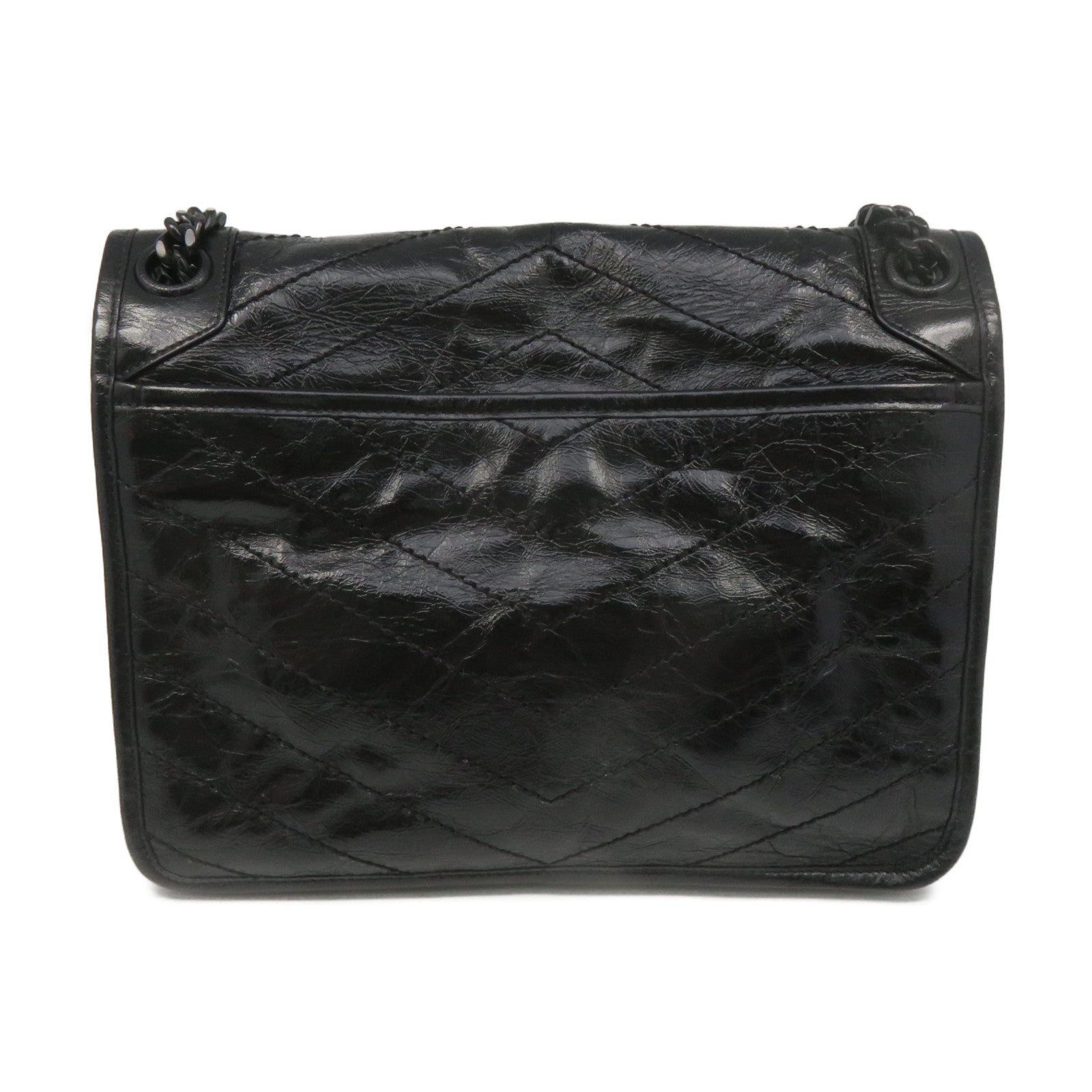 SAINT LAURENT 牛皮皮革Niki Shoulder Bag鏈帶肩背袋黑色