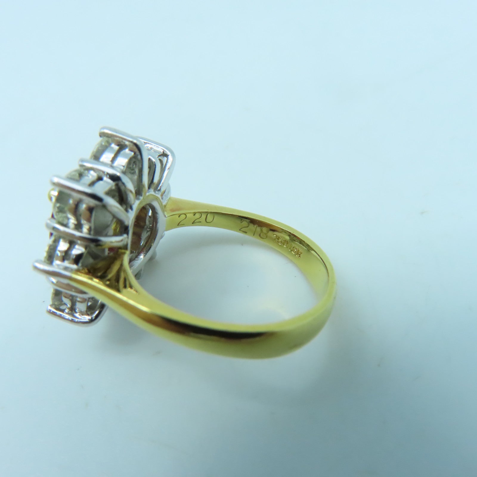 JEWELRY 18K白金/黃金Ruby Diamond Ring紅寶石/鑽石戒指US#5.25