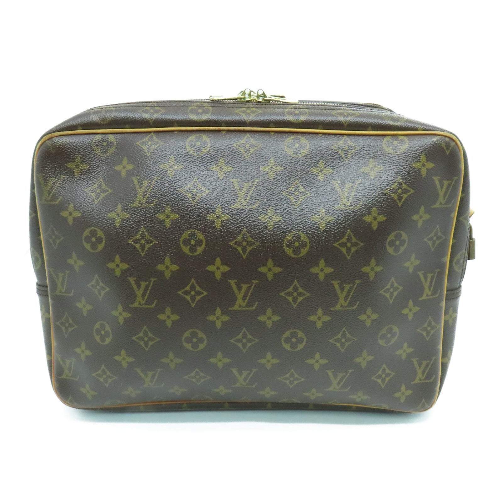 LOUIS VUITTON Monogram Reporter GM金扣肩背袋啡色