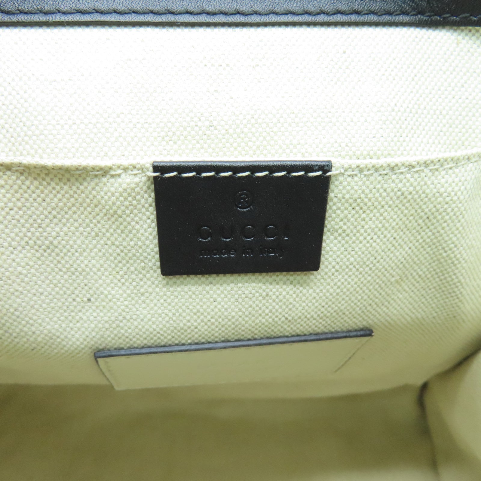 GUCCI 【激減優惠】牛皮皮革Nimfair Bamboo Backpack金扣背包黑色/白色
