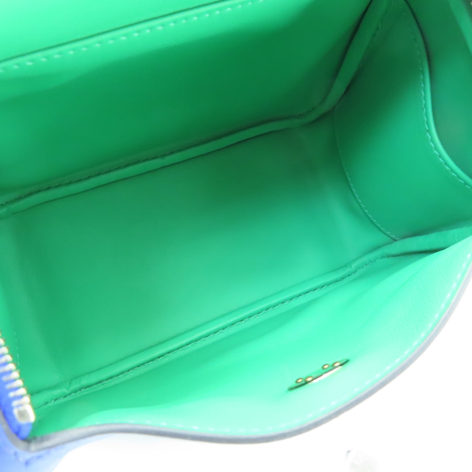 HERMES Swift皮革Mini Lindy銀扣肩背袋藍色