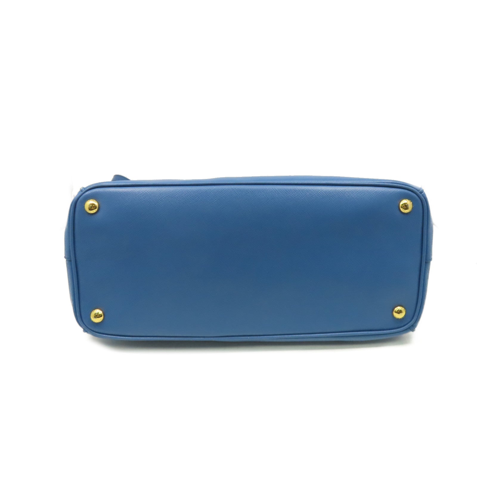 PRADA Saffiano Lux皮革Galleria 2Way Shoulder Bag金扣手挽肩背兩用袋藍色
