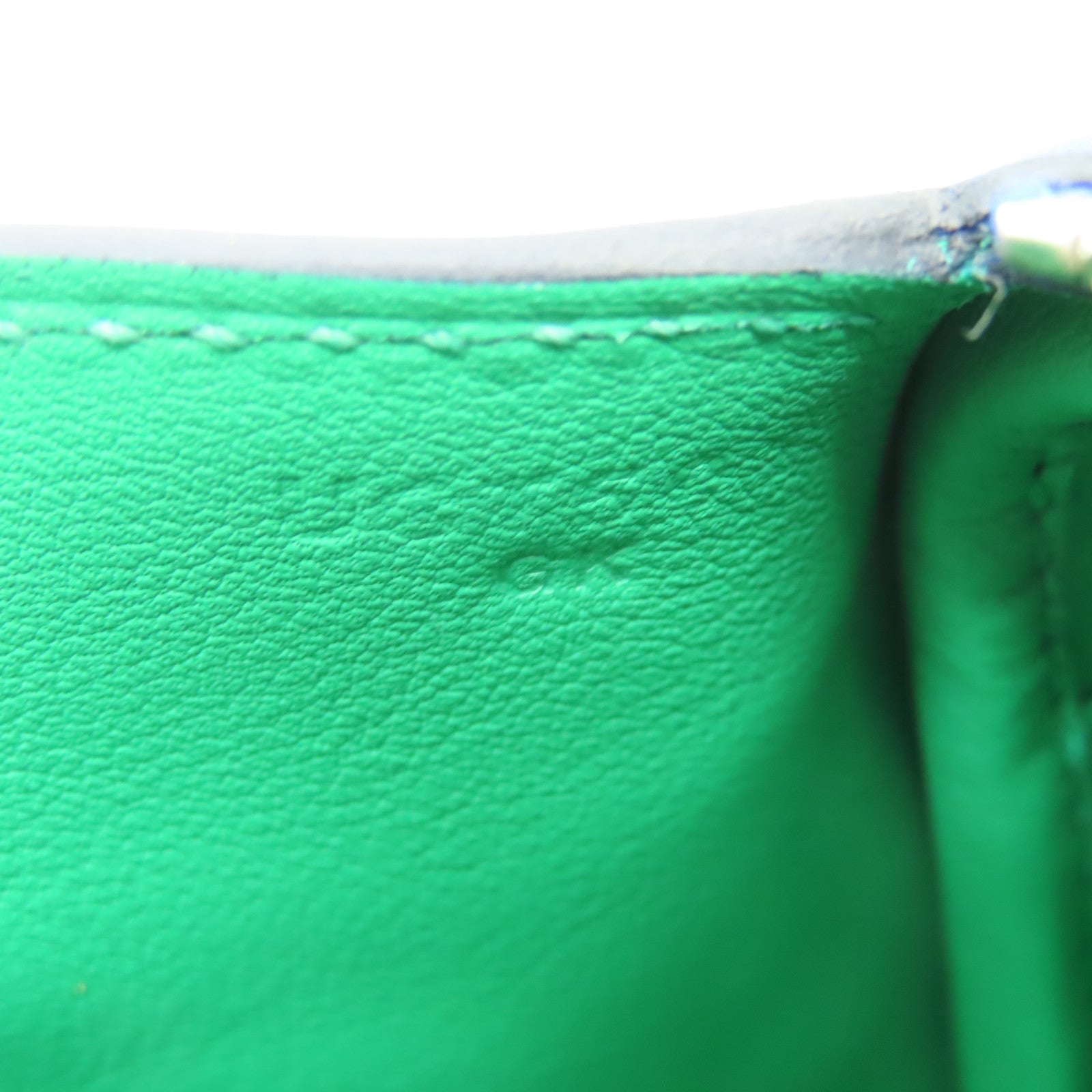 HERMES Swift皮革Mini Lindy銀扣肩背袋藍色