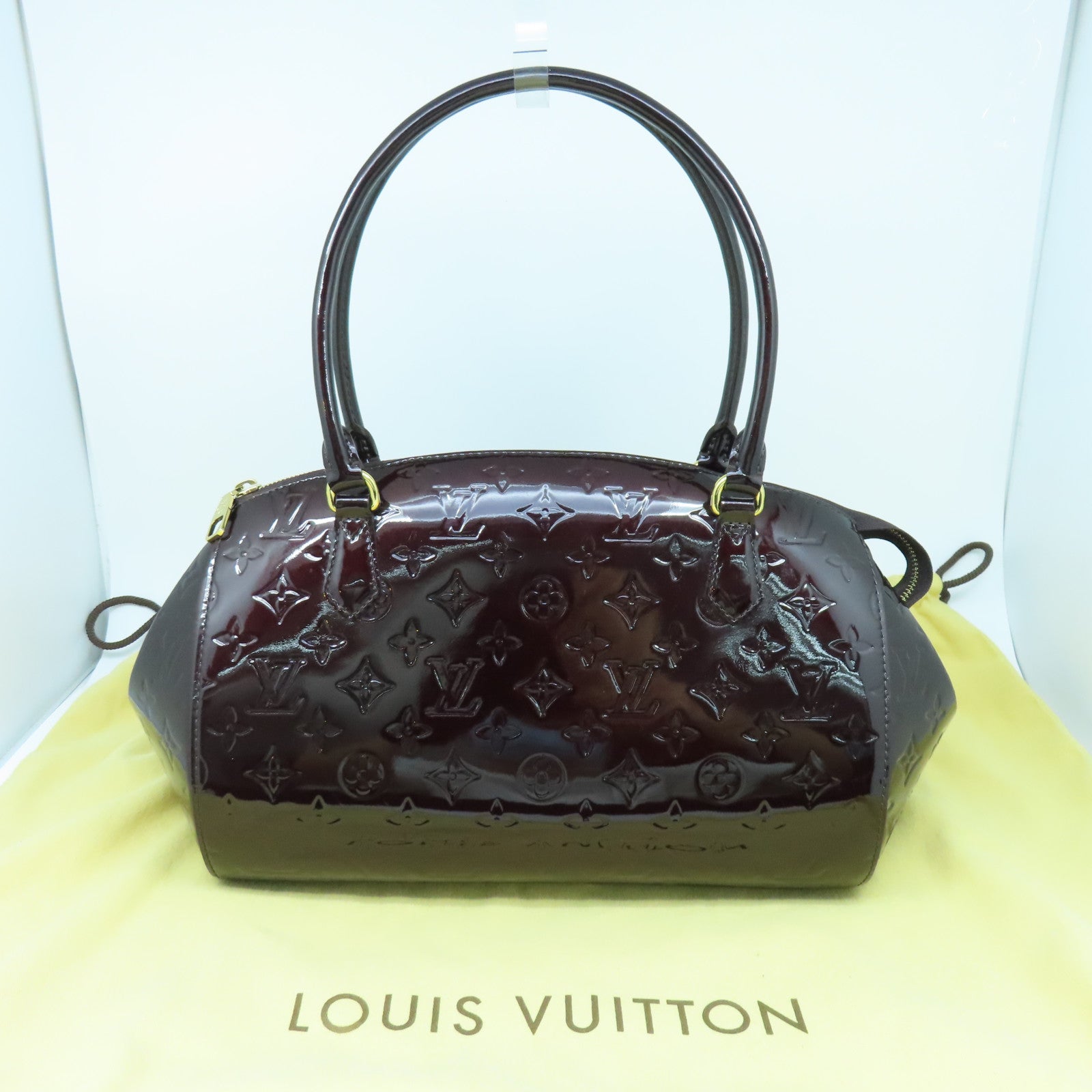 LOUIS VUITTON Vernis Sherwood GM金扣肩背袋啡色
