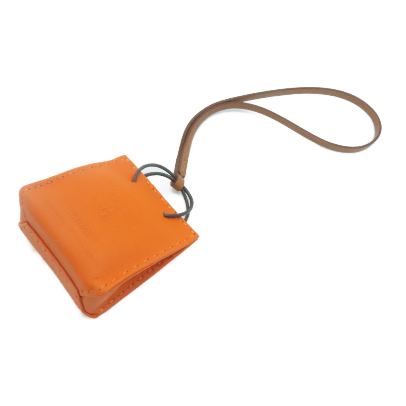 HERMES [Sharp Discount] Swift Leather Charm Ornament Orange