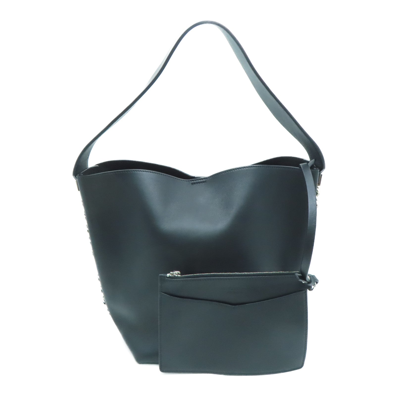 GIVENCHY 牛皮皮革Shoulder Bag银扣肩背袋黑色