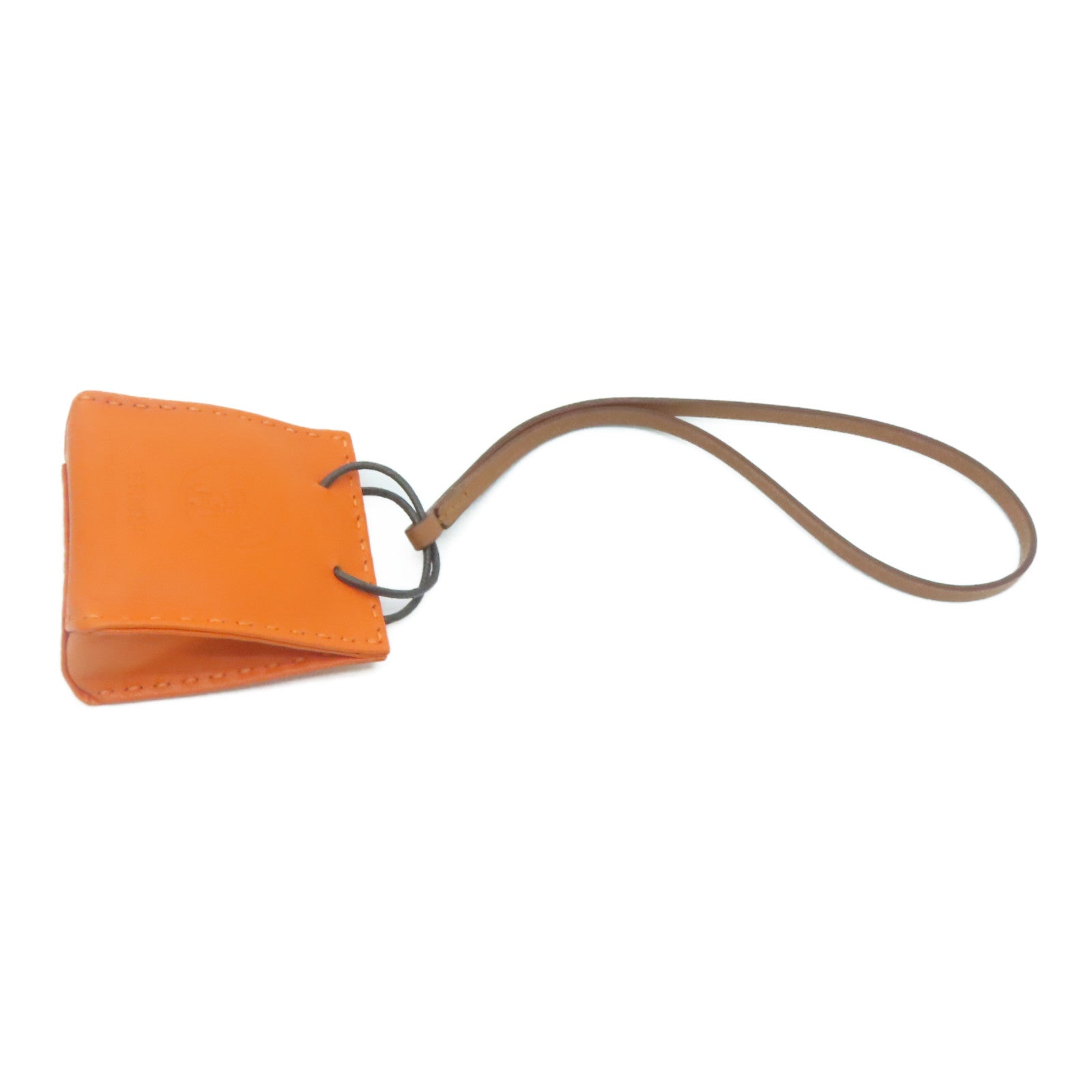 HERMES [Sharp Discount] Swift Leather Charm Ornament Orange