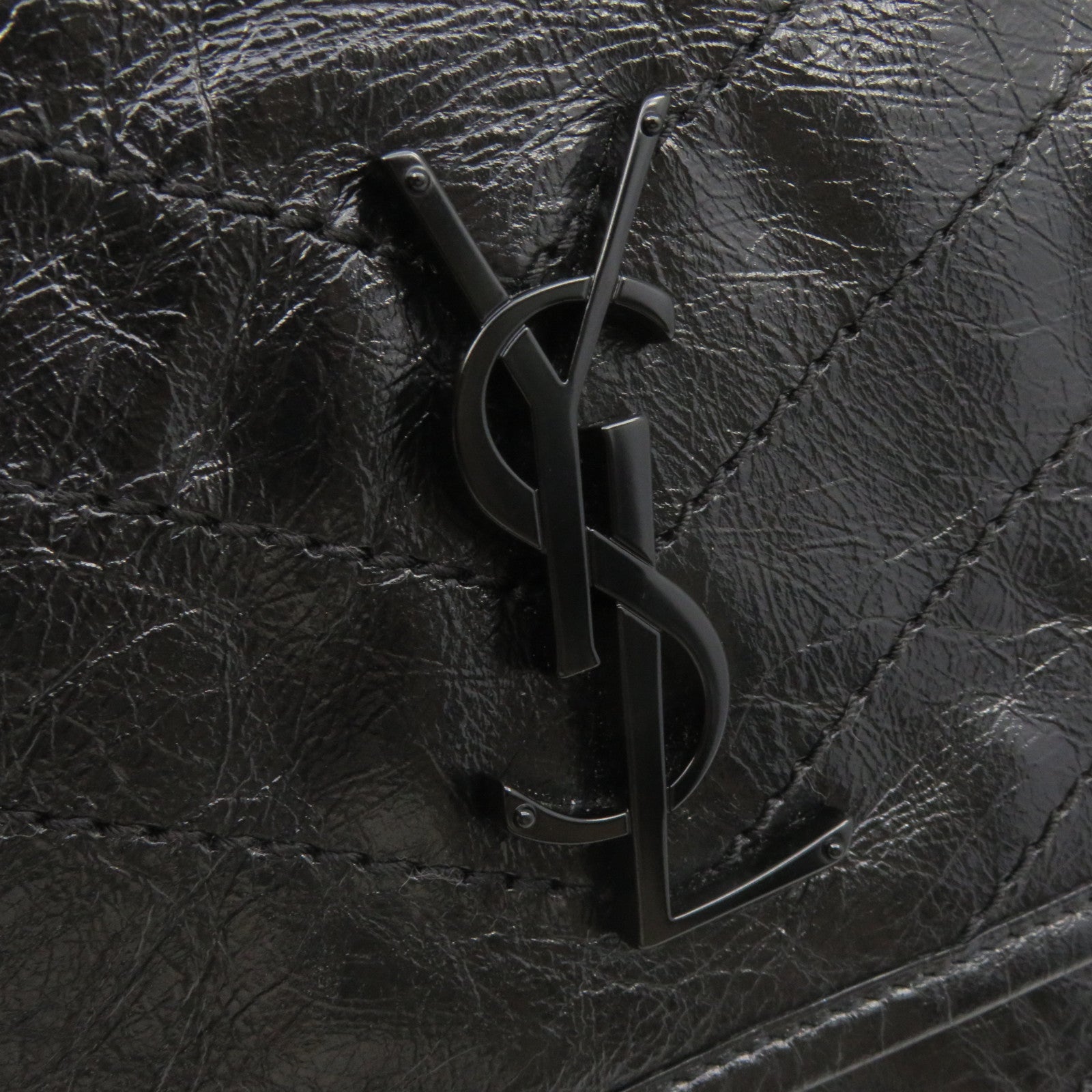 SAINT LAURENT 牛皮皮革Niki Shoulder Bag鏈帶肩背袋黑色