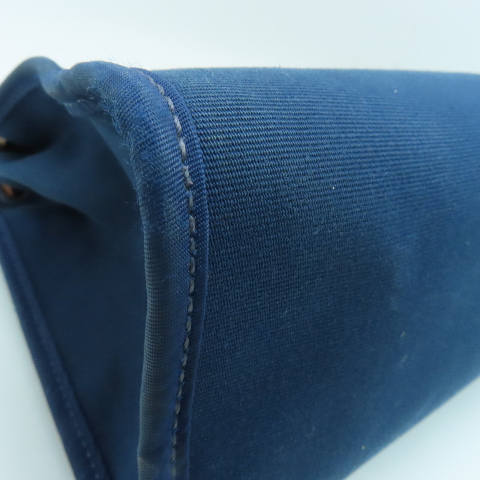 HERMES 帆布HerBag PM銀扣手挽肩背兩用袋Blue De Malte/藍色