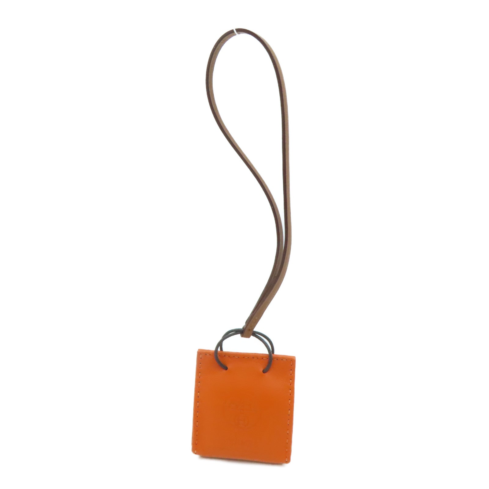 HERMES [Sharp Discount] Swift Leather Charm Ornament Orange