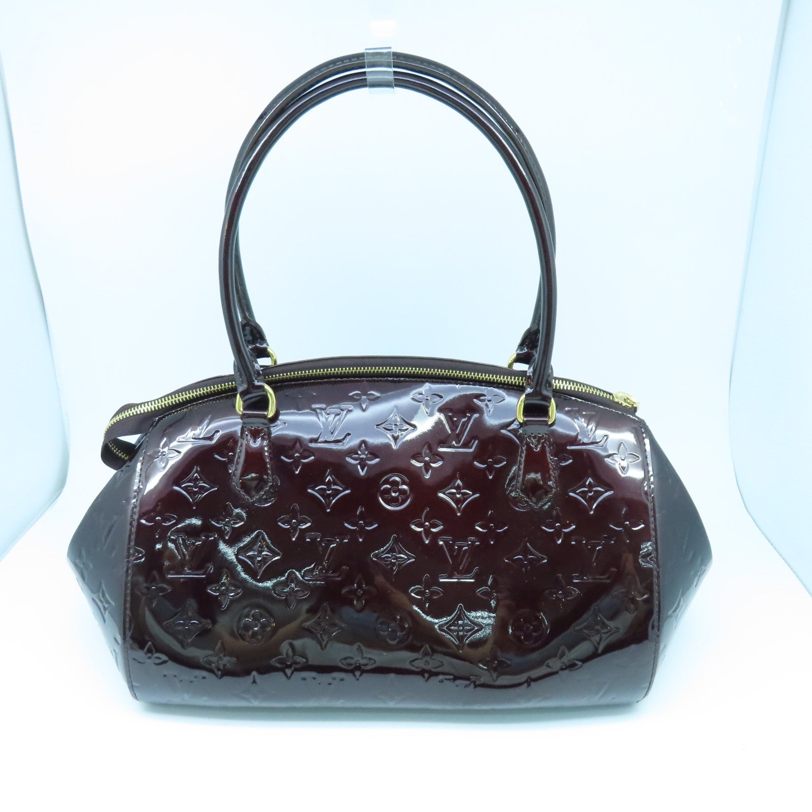 LOUIS VUITTON Vernis Sherwood GM金扣肩背袋啡色
