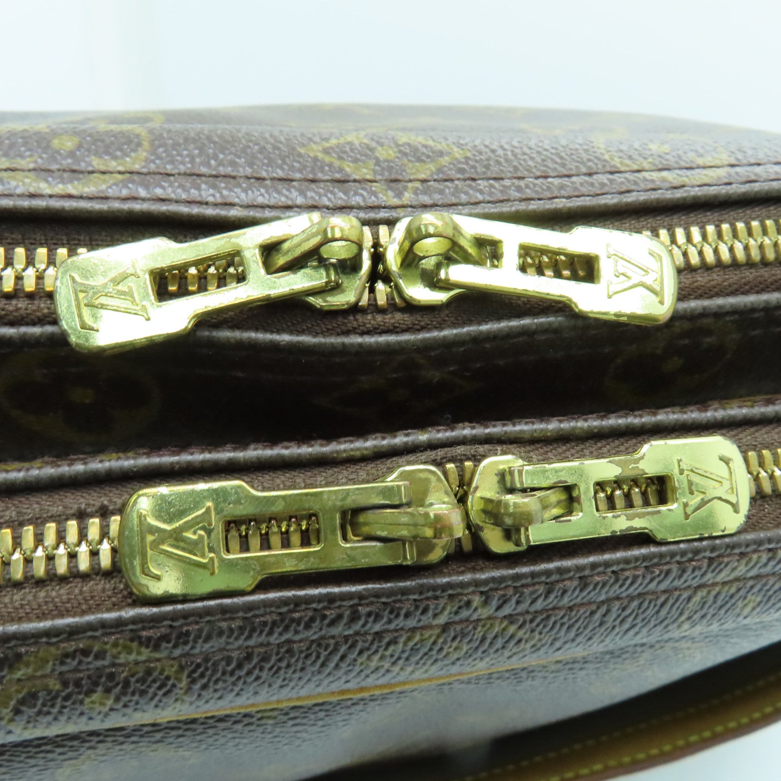 LOUIS VUITTON Monogram Reporter GM金扣肩背袋啡色