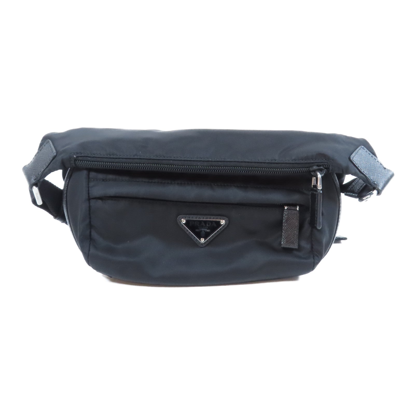 PRADA 尼龍Shoulder Bag銀扣肩背袋黑色