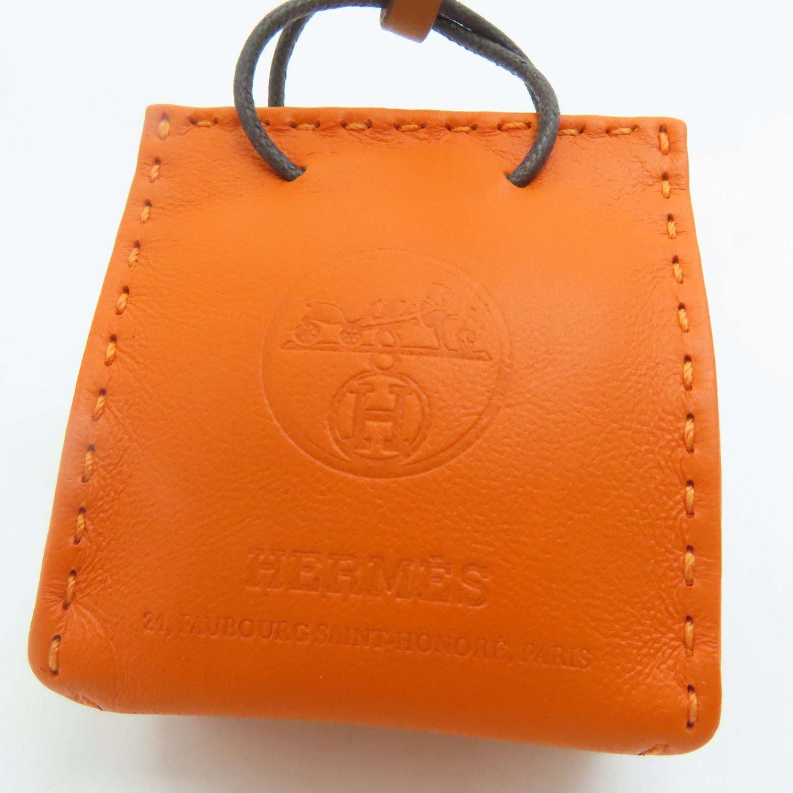 HERMES [Sharp Discount] Swift Leather Charm Ornament Orange