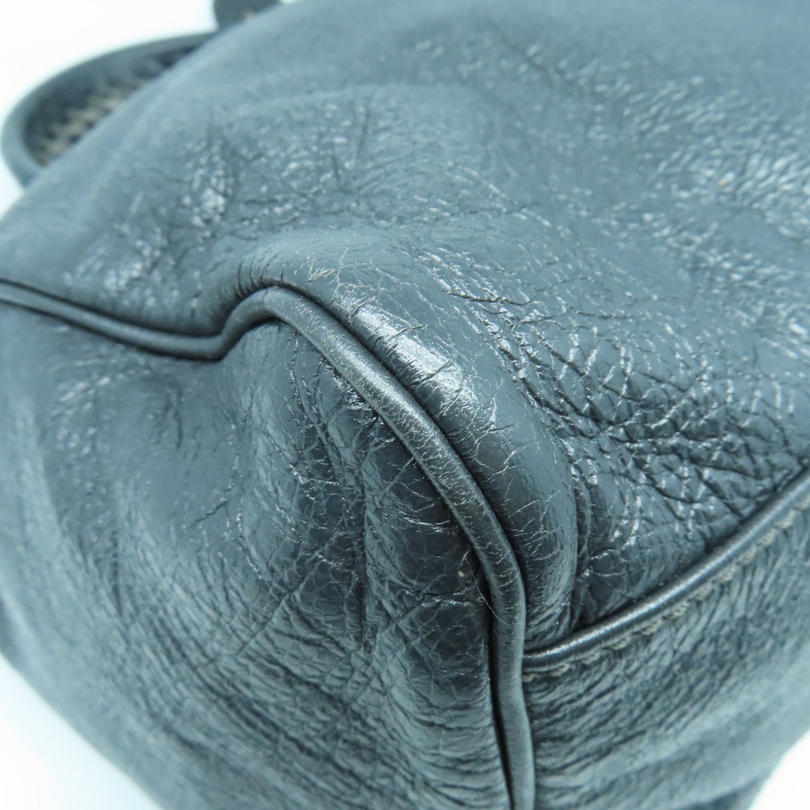 BALENCIAGA 牛皮皮革Giant Velo银扣肩背袋灰色