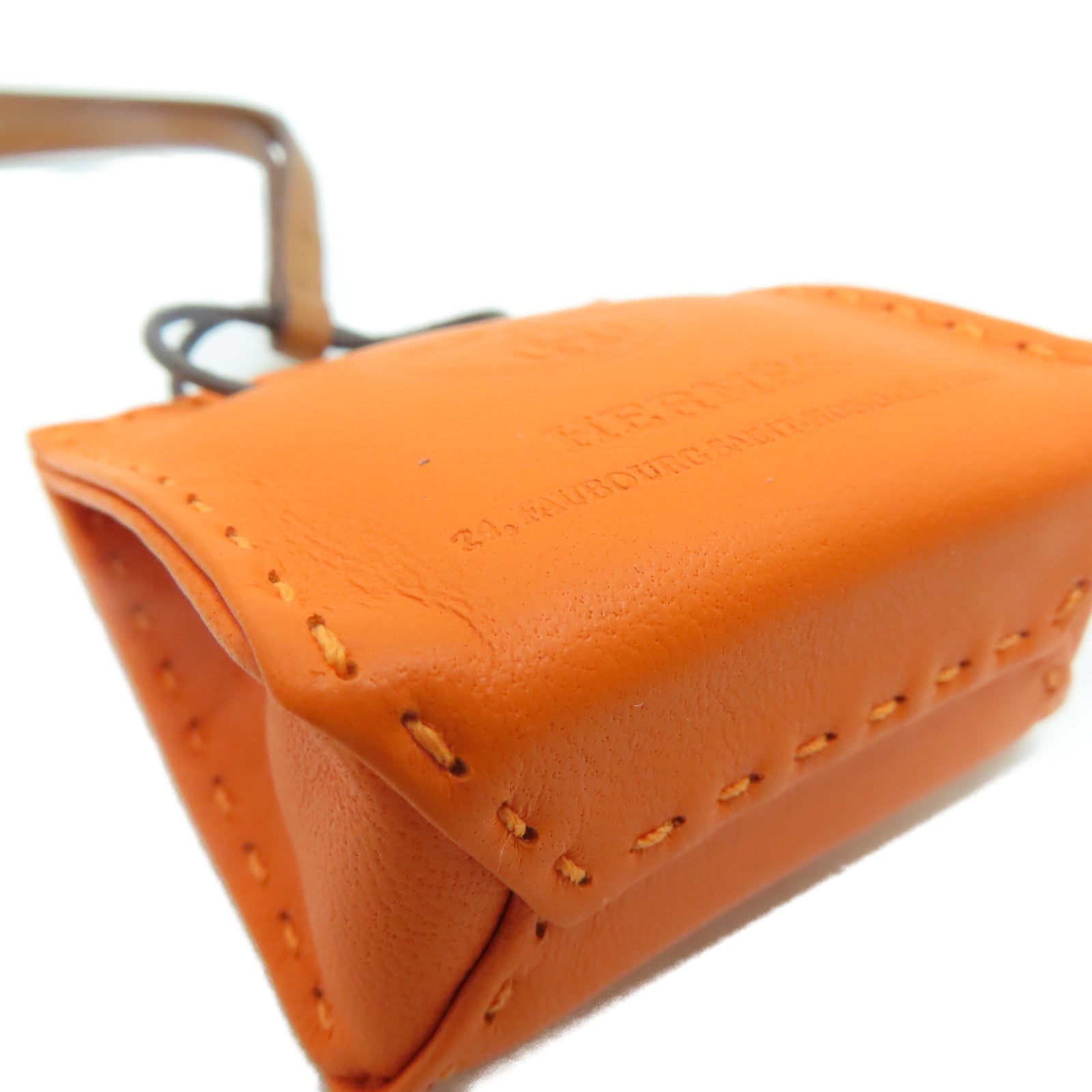 HERMES [Sharp Discount] Swift Leather Charm Ornament Orange