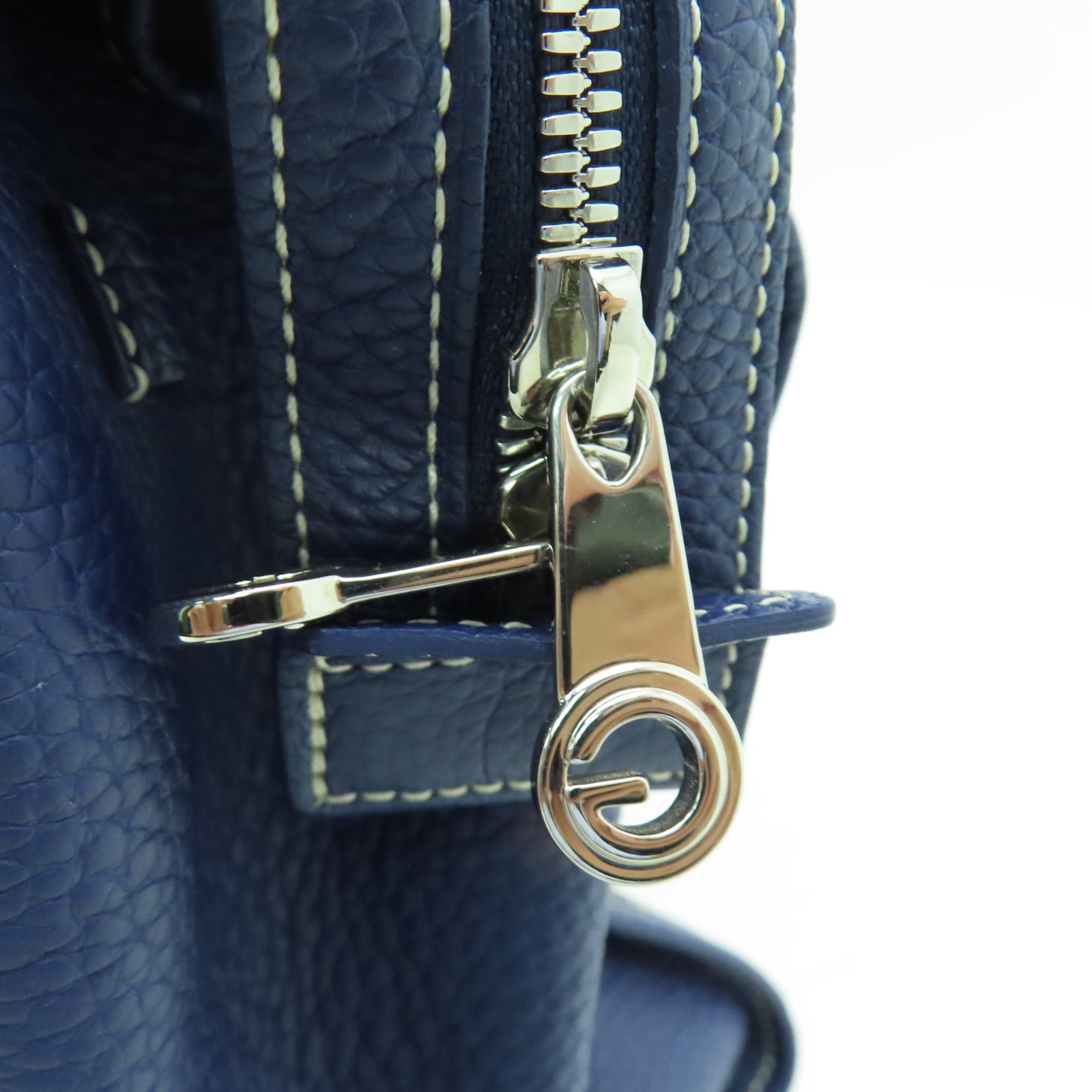 GOYARD 塗層帆布/牛皮皮革Tote Bag銀扣手挽袋藍色