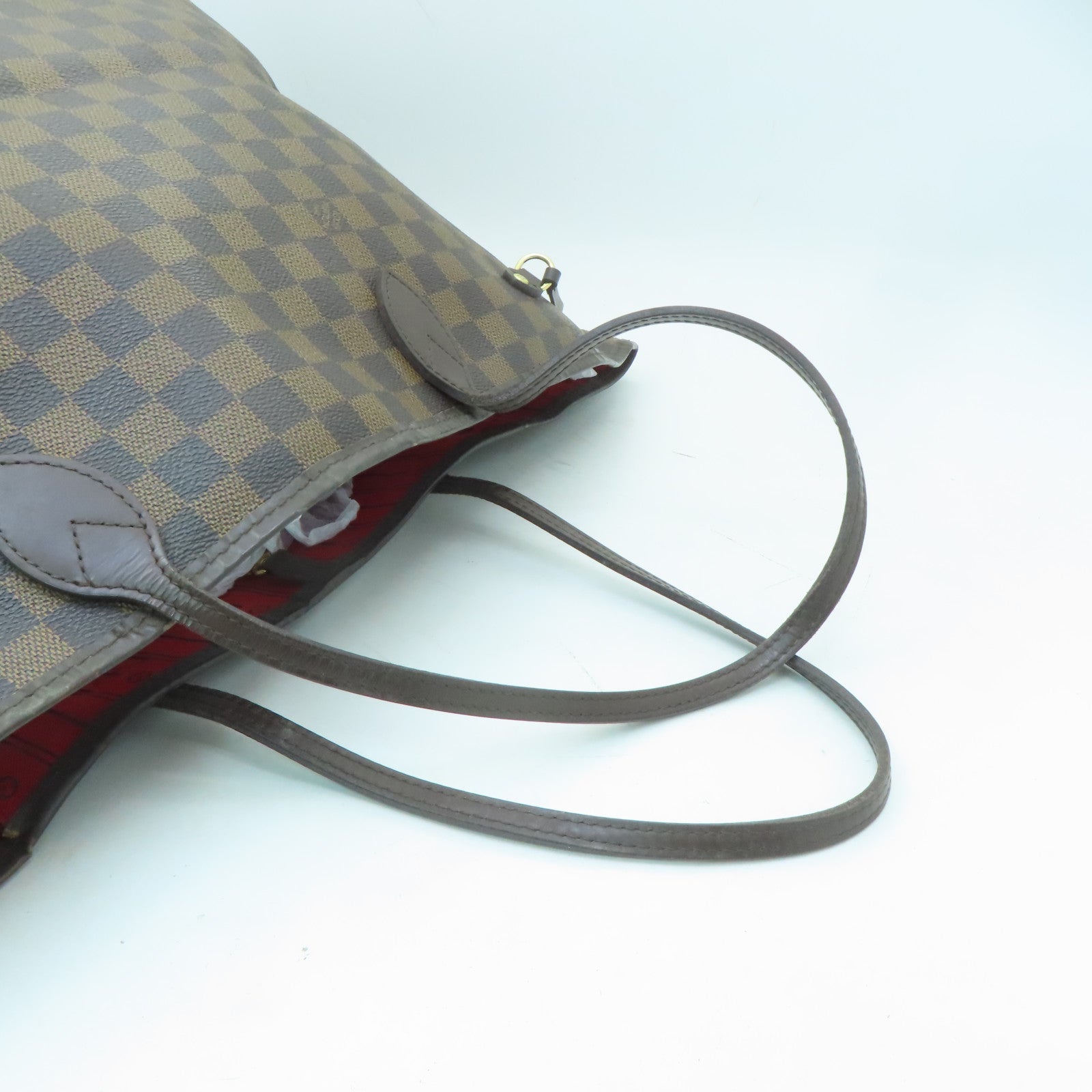 LOUIS VUITTON Damier Neverfull GM金扣手挽袋啡色