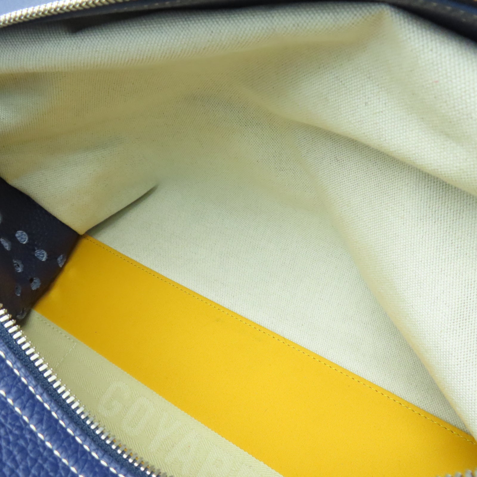 GOYARD 塗層帆布/牛皮皮革Tote Bag銀扣手挽袋藍色