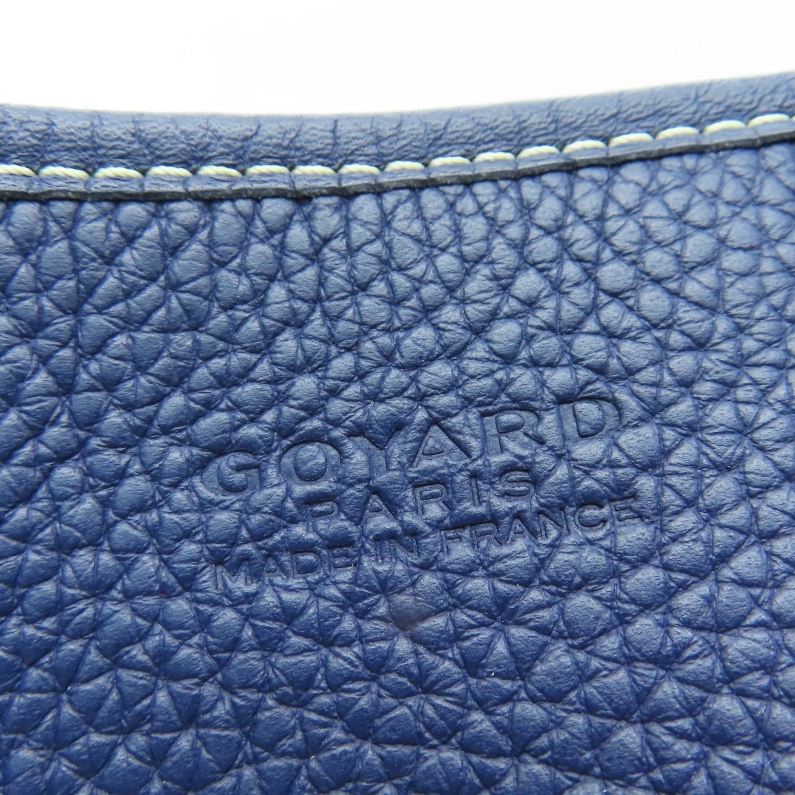GOYARD 塗層帆布/牛皮皮革Tote Bag銀扣手挽袋藍色