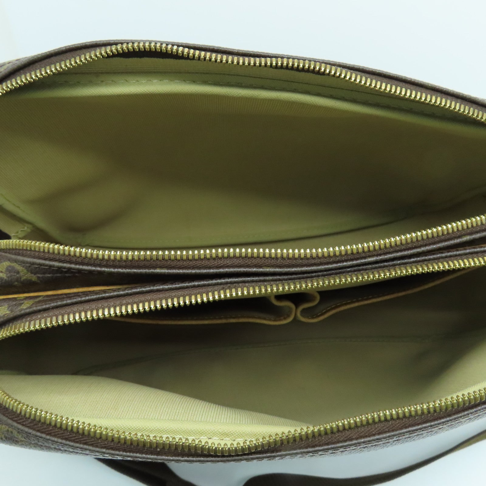 LOUIS VUITTON Monogram Reporter GM金扣肩背袋啡色
