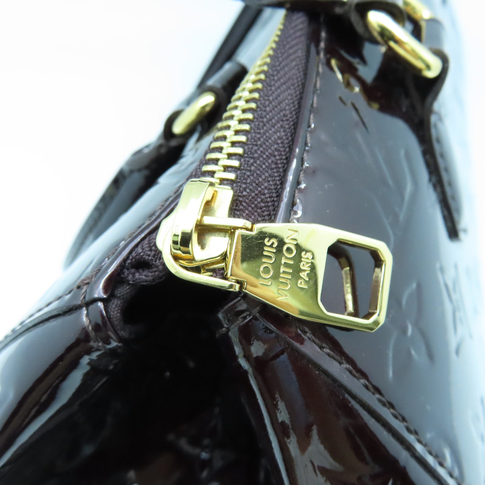 LOUIS VUITTON Vernis Sherwood GM金扣肩背袋啡色
