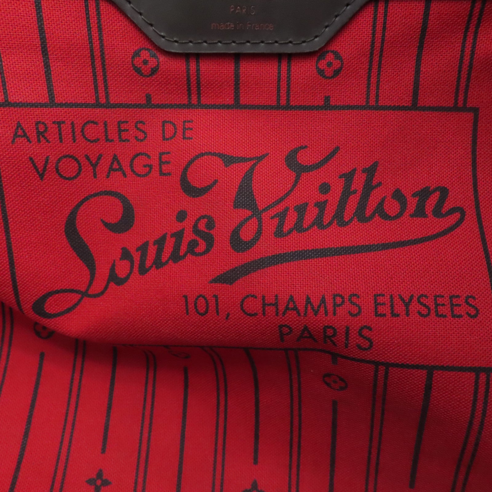 LOUIS VUITTON Damier Neverfull GM金扣手挽袋啡色