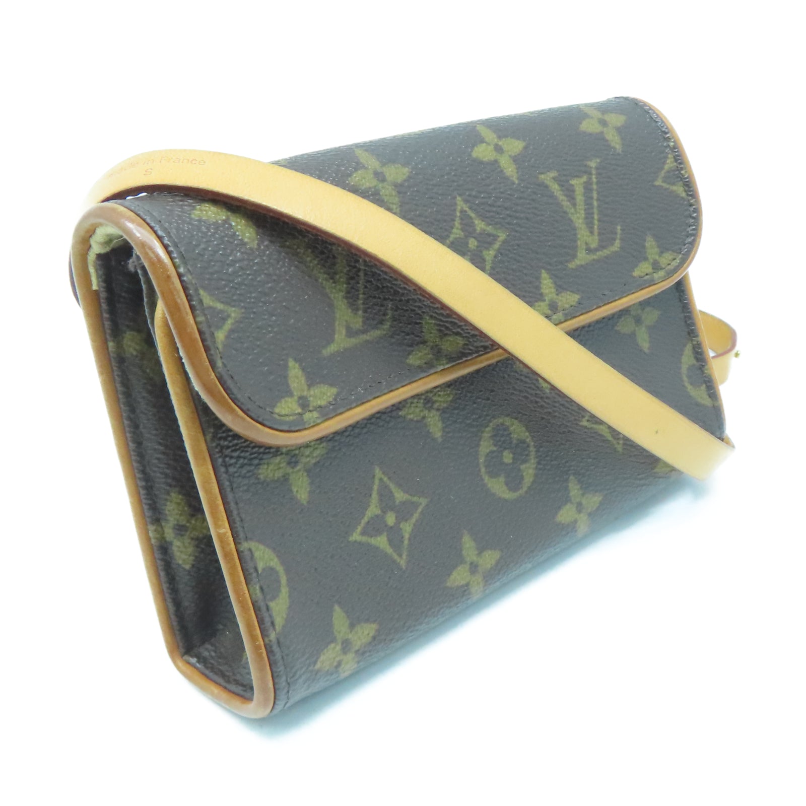 LOUIS VUITTON Monogram Pochette Florentine金扣腰包棕色