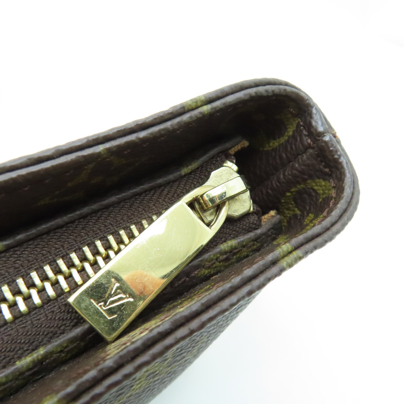 LOUIS VUITTON Monogram Trotteur金扣肩背袋啡色