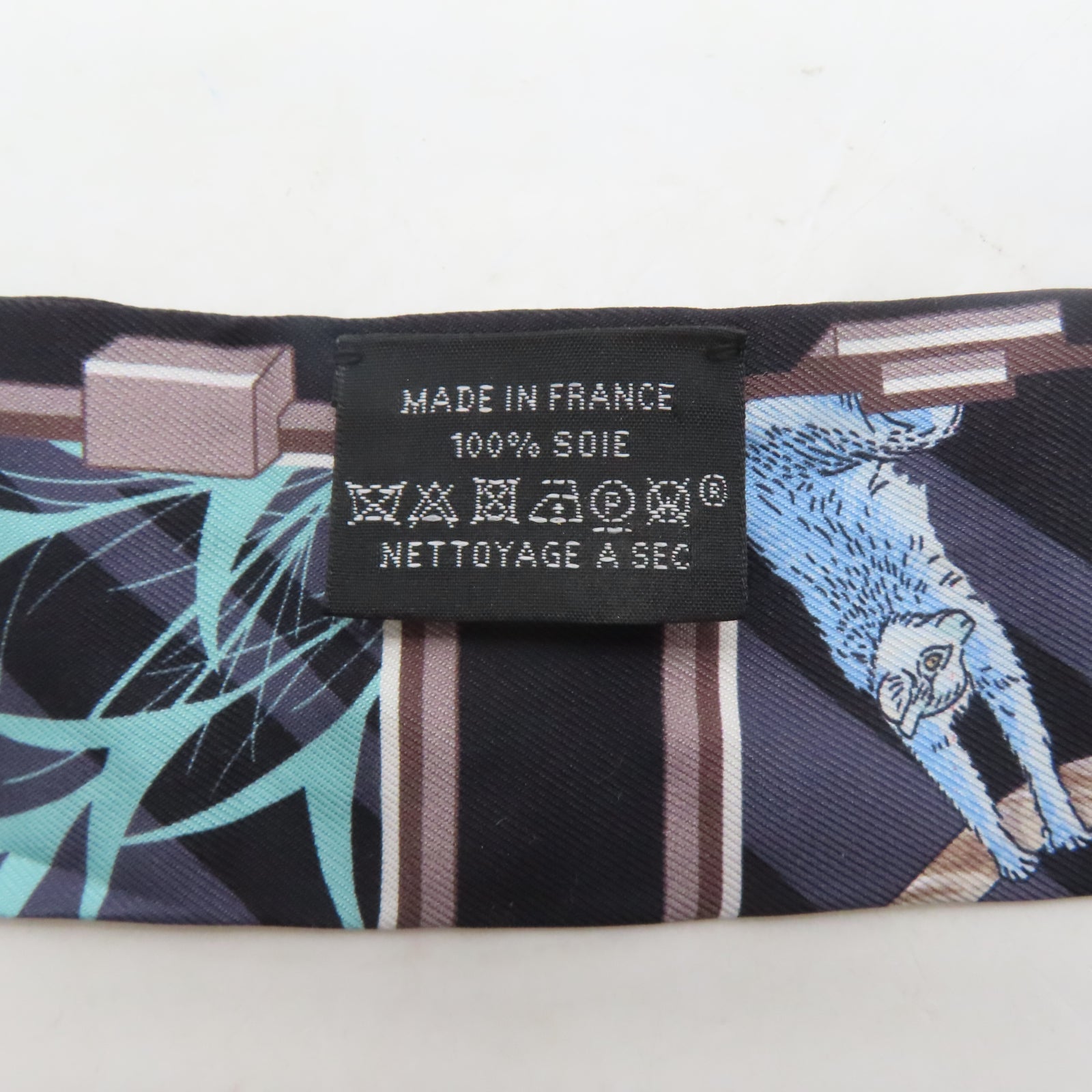 HERMES 絲質Twilly絲巾黑色