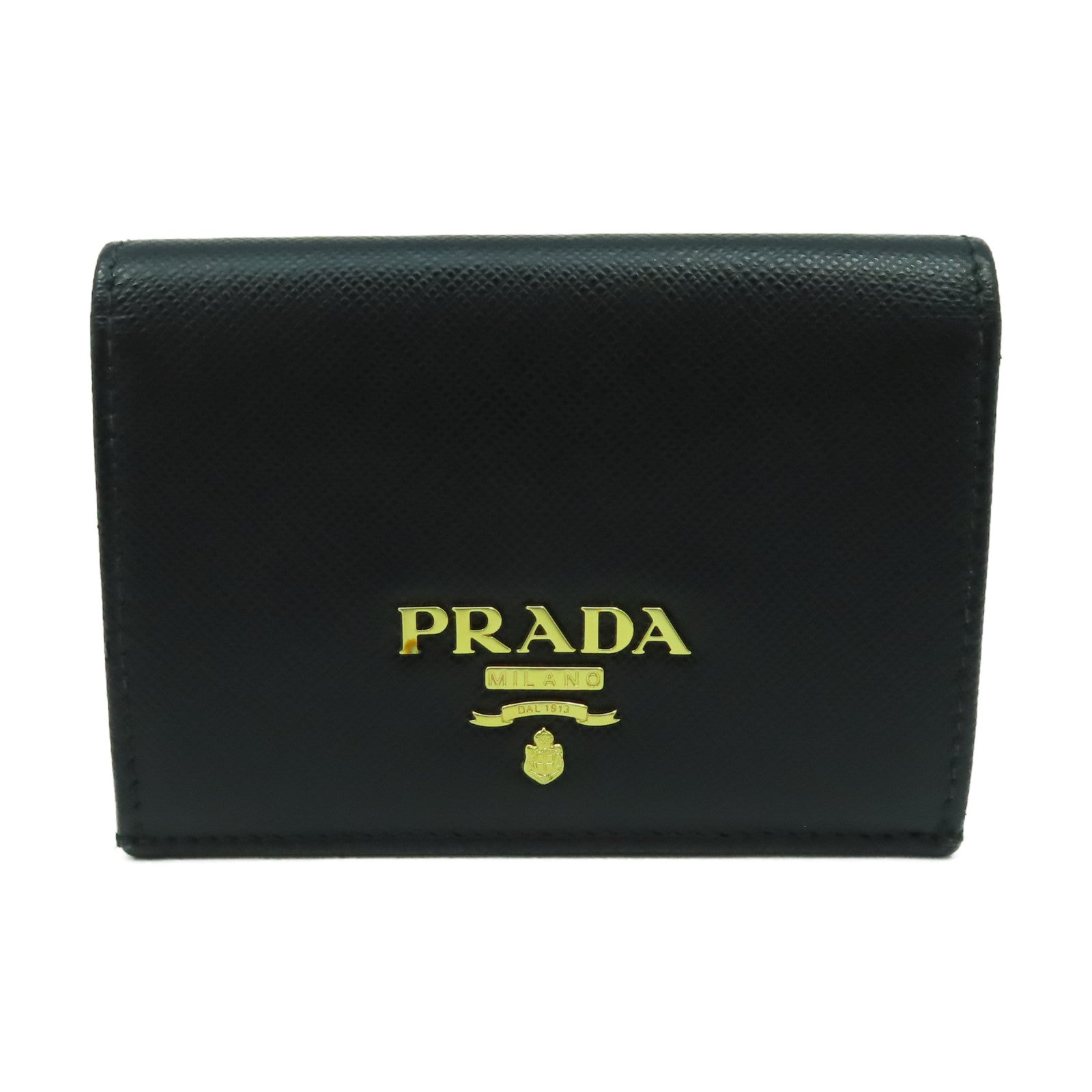 PRADA 牛皮皮革Card Case金扣卡片套黑色