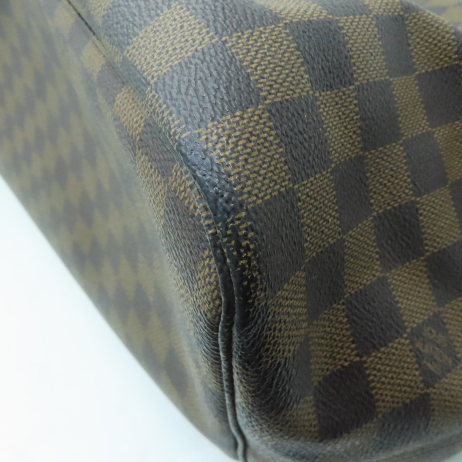 LOUIS VUITTON Damier Neverfull GM金扣手挽袋啡色