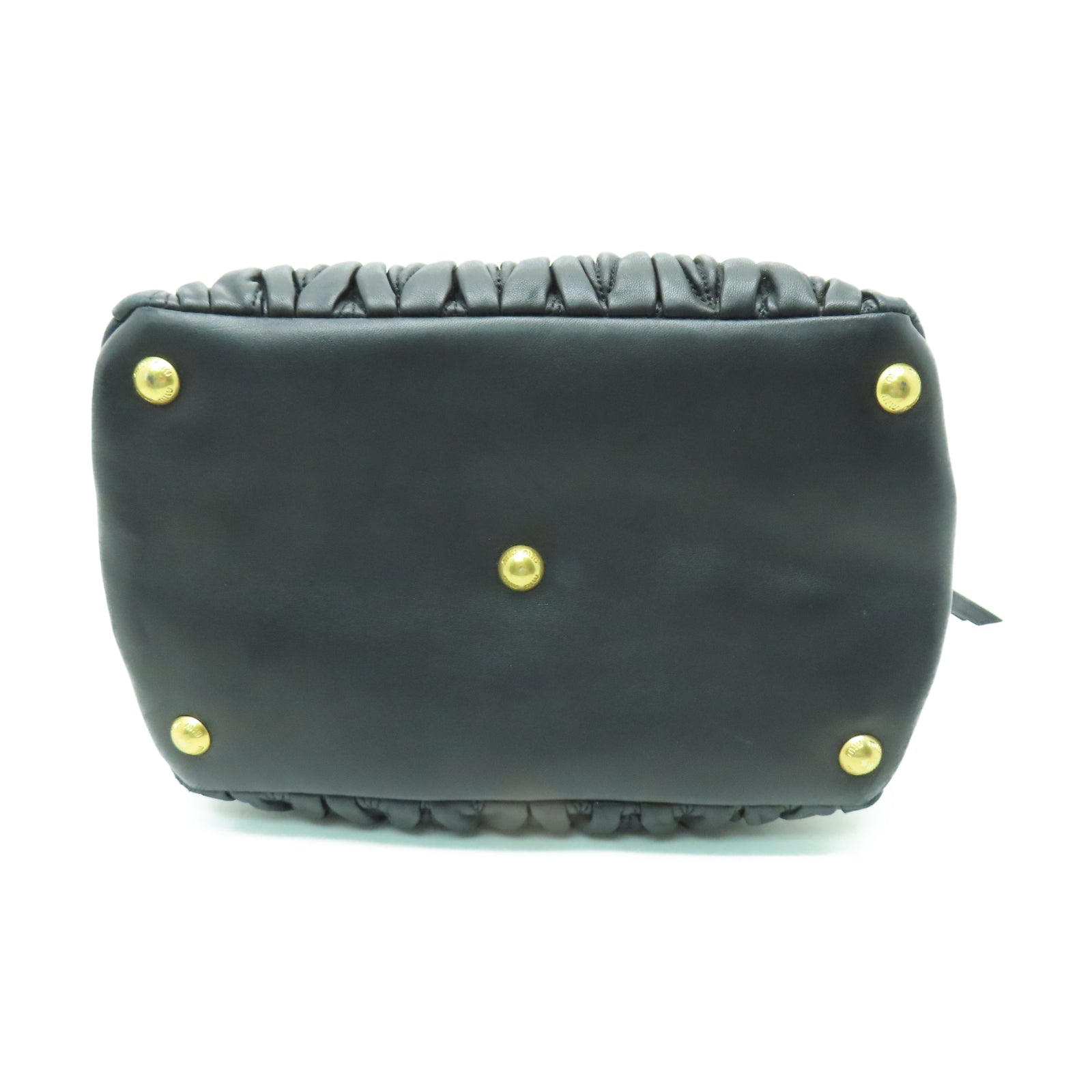 Miu Miu 羊皮皮革2 Way Shoulder金扣手挽肩背兩用袋黑色